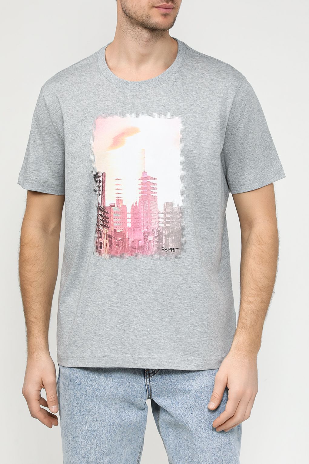 

Футболка мужская Esprit Casual 034EE2K322 серая L, Серый, 034EE2K322