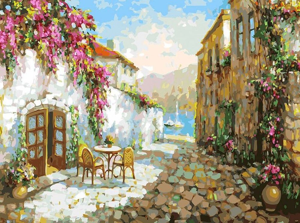 

Картина по номерам Белоснежка Тенистые улочки Прованса, 30x40, Тенистые улочки Прованса