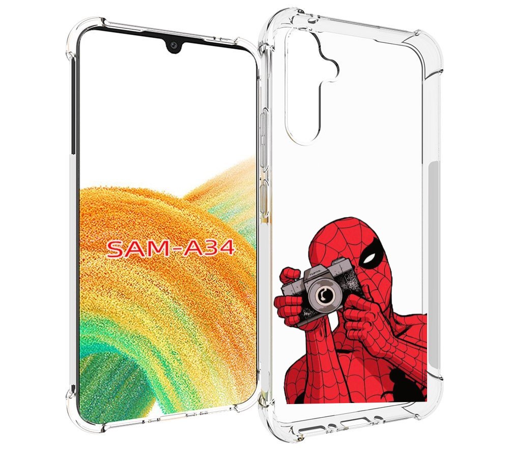 

Чехол MyPads человек паук фотограф детский для Samsung Galaxy A34, Tocco