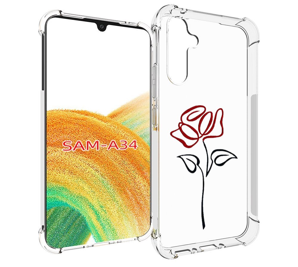 

Чехол MyPads цветок в одну линию для Samsung Galaxy A34, Tocco