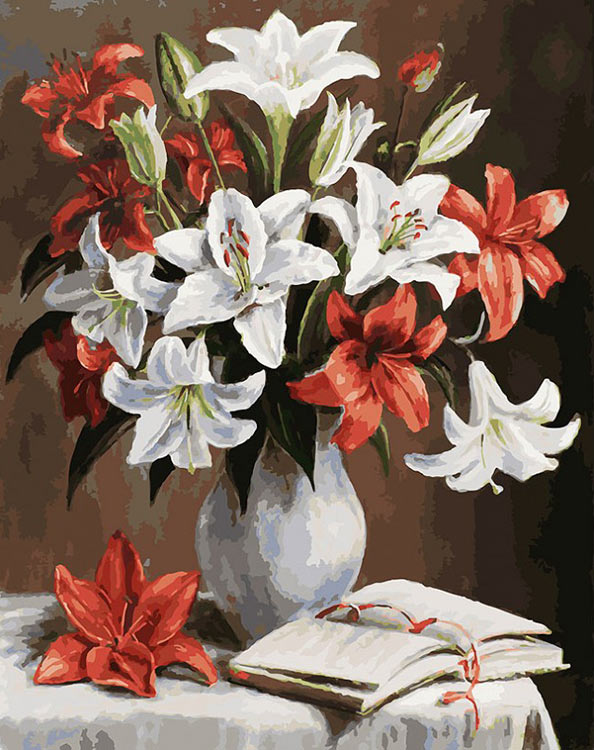 

Картина по номерам Белоснежка Лилии, 40x50, Лилии