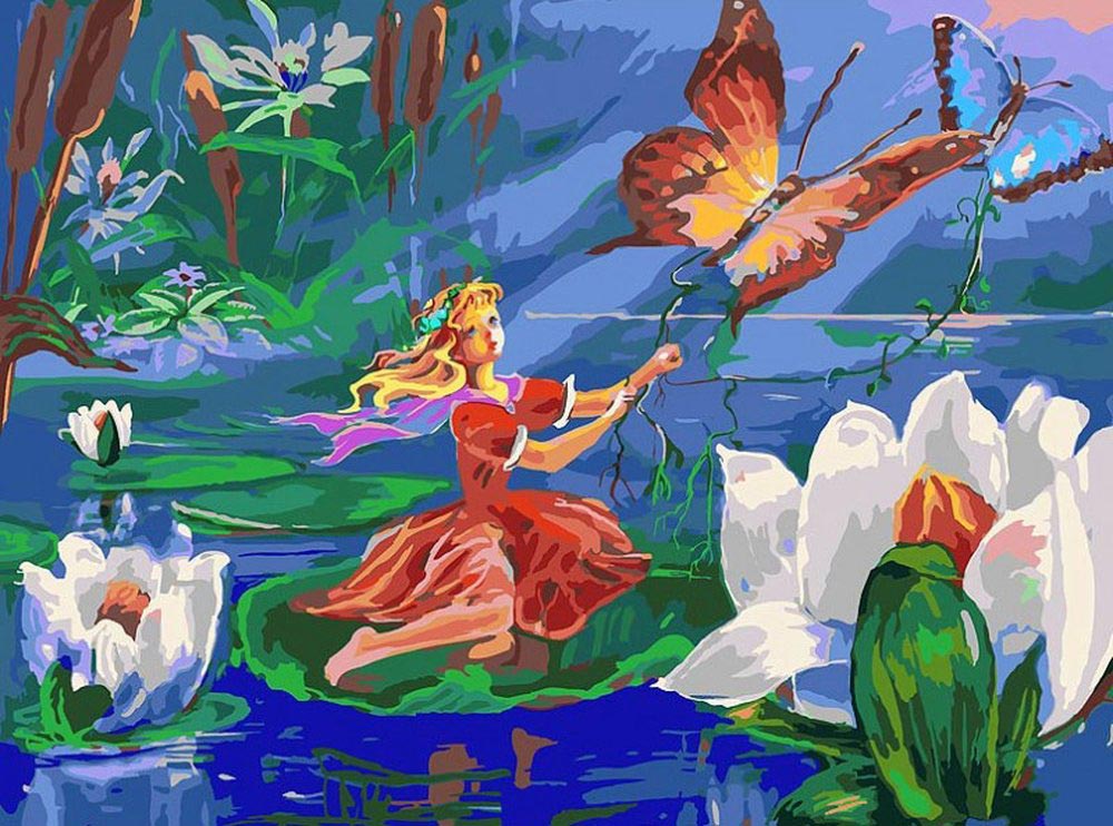 

Картина по номерам Белоснежка Маленькая путешественница, 30x40, Маленькая путешественница