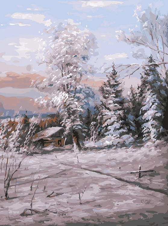 

Картина по номерам Белоснежка Зимний день, 30x40, Зимний день