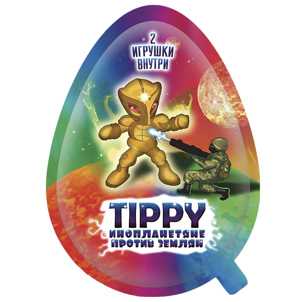 Шоколадное изделие TASTY TIPPY инопланетяне против землян c игрушкой, 20 г х 6 шт