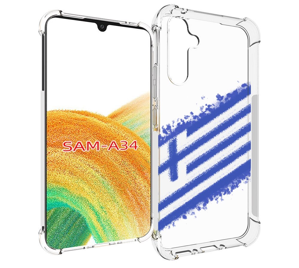

Чехол MyPads флаг Греции для Samsung Galaxy A34, Tocco