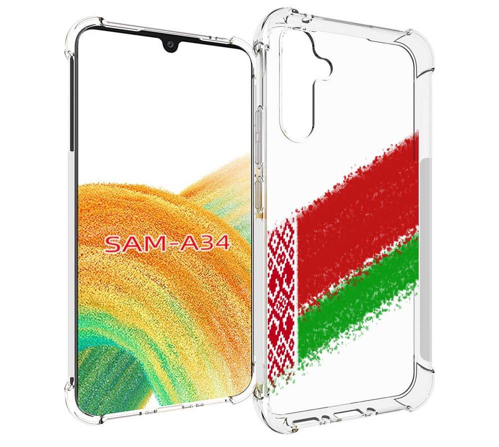 

Чехол MyPads флаг Белорусии мужской для Samsung Galaxy A34, Tocco