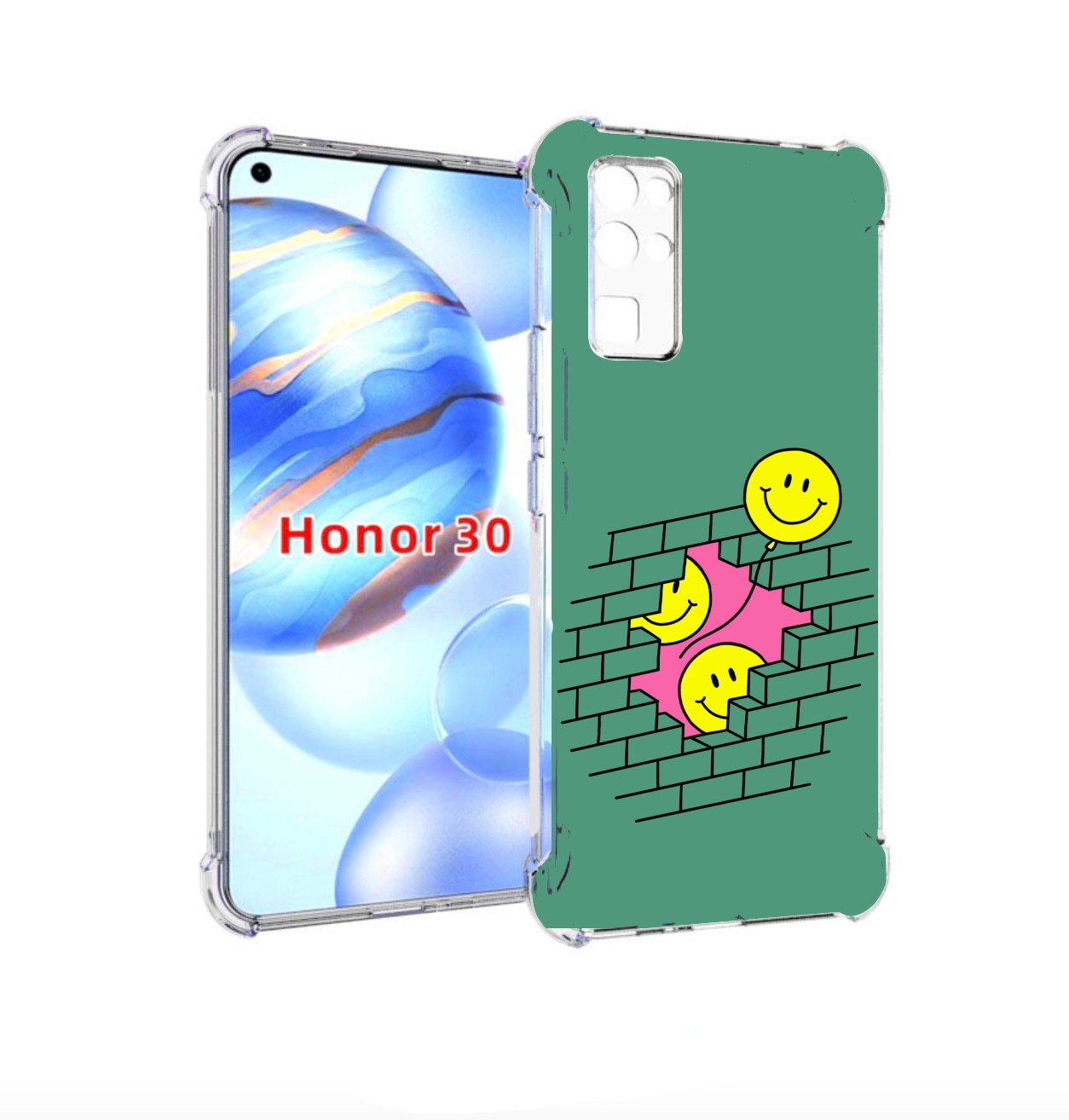 

Чехол бампер MyPads шарики в стене для Honor 30 (BMH-AN10) проти, Прозрачный, Tocco