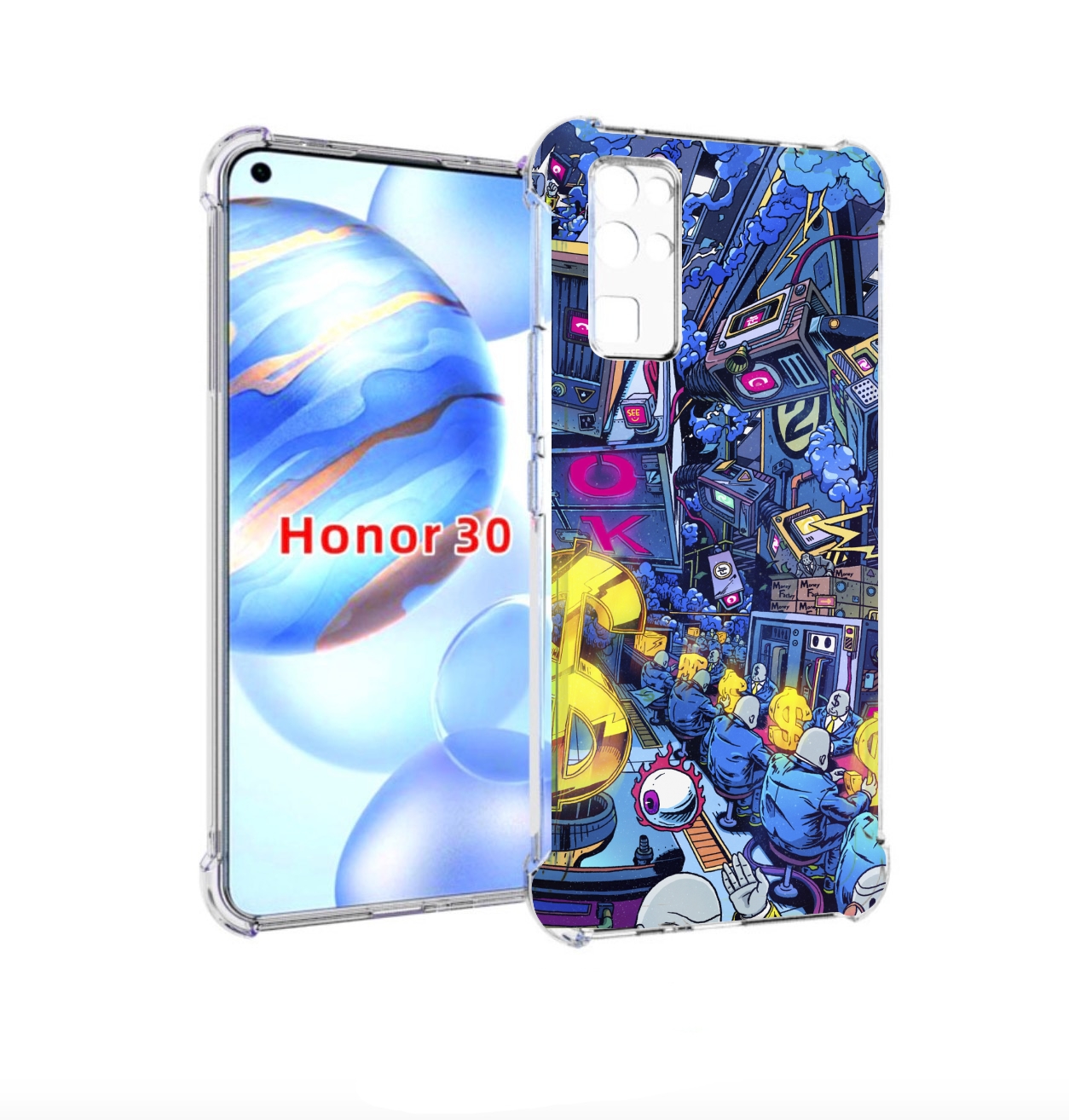 

Чехол бампер MyPads футуристичная картинка для Honor 30 (BMH-AN1, Прозрачный, Tocco