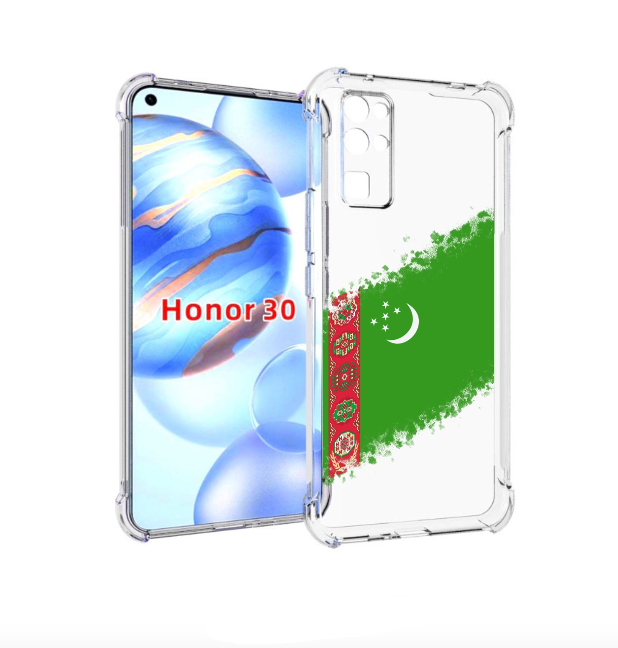 

Чехол бампер MyPads флаг герб Туркменистан-1 для Honor 30 (BMH-A, Прозрачный, Tocco