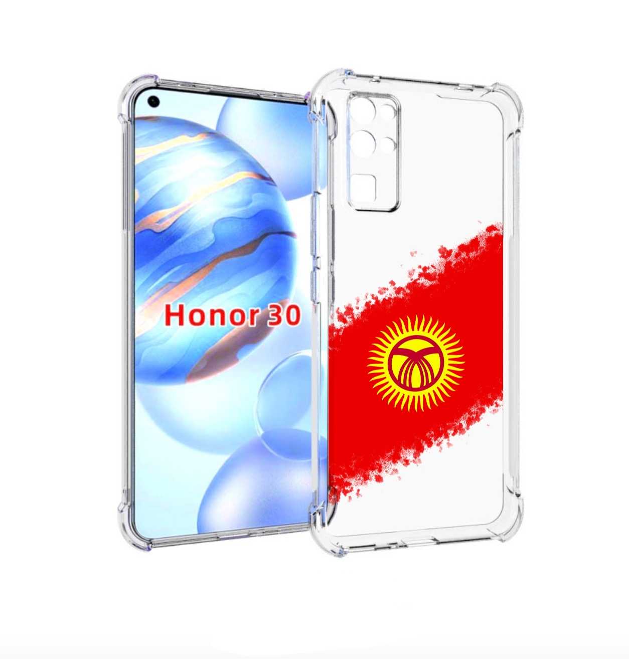 

Чехол бампер MyPads флаг Киргизии для Honor 30 (BMH-AN10) против, Прозрачный, Tocco