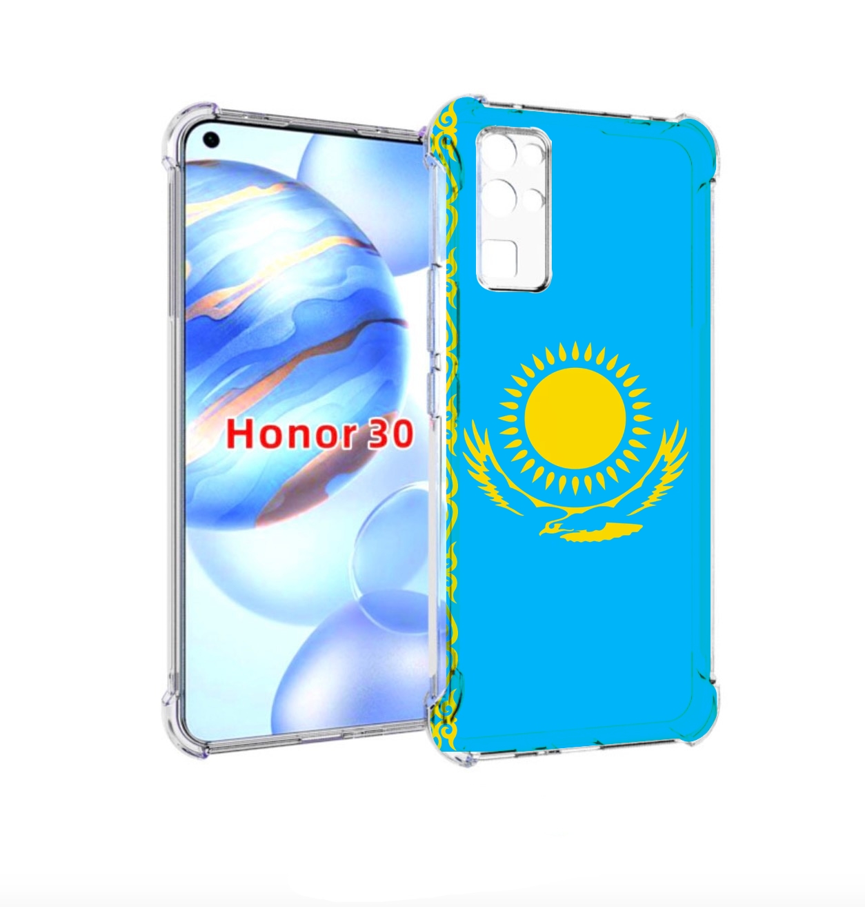 

Чехол бампер MyPads флаг Казахстана-1 для Honor 30 (BMH-AN10) пр, Прозрачный, Tocco