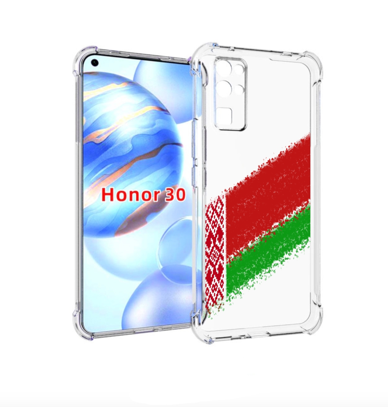 

Чехол бампер MyPads флаг Белорусии мужской для Honor 30 (BMH-AN1, Прозрачный, Tocco