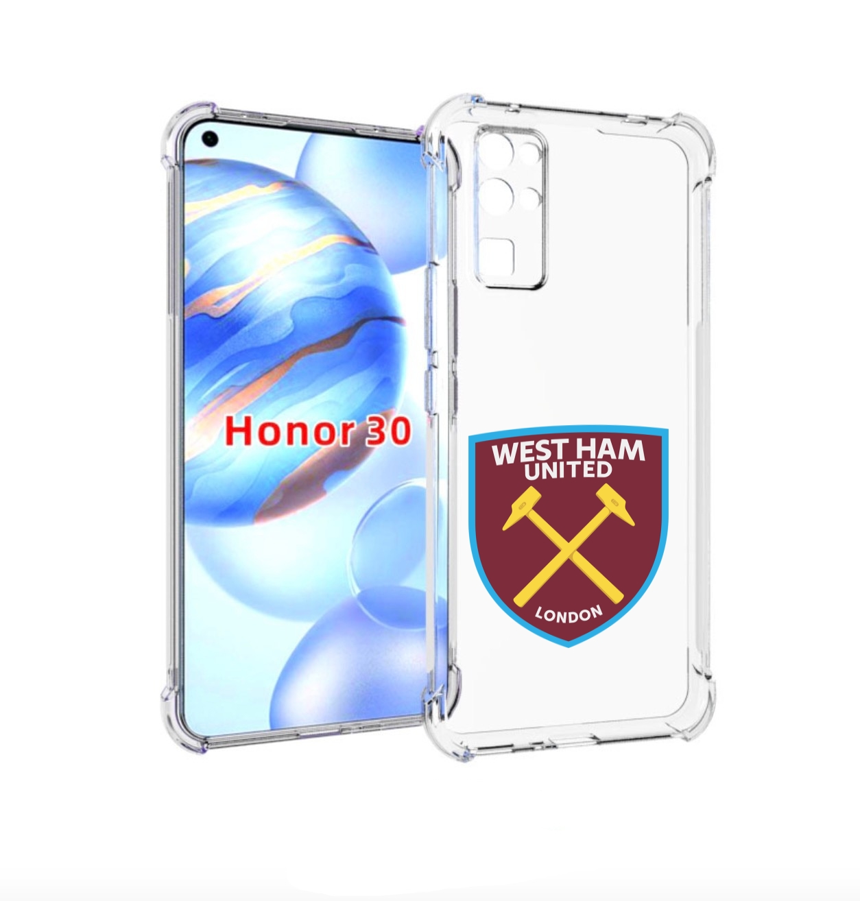 

Чехол бампер MyPads фк-вест-хем-2 для Honor 30 (BMH-AN10) против, Прозрачный, Tocco