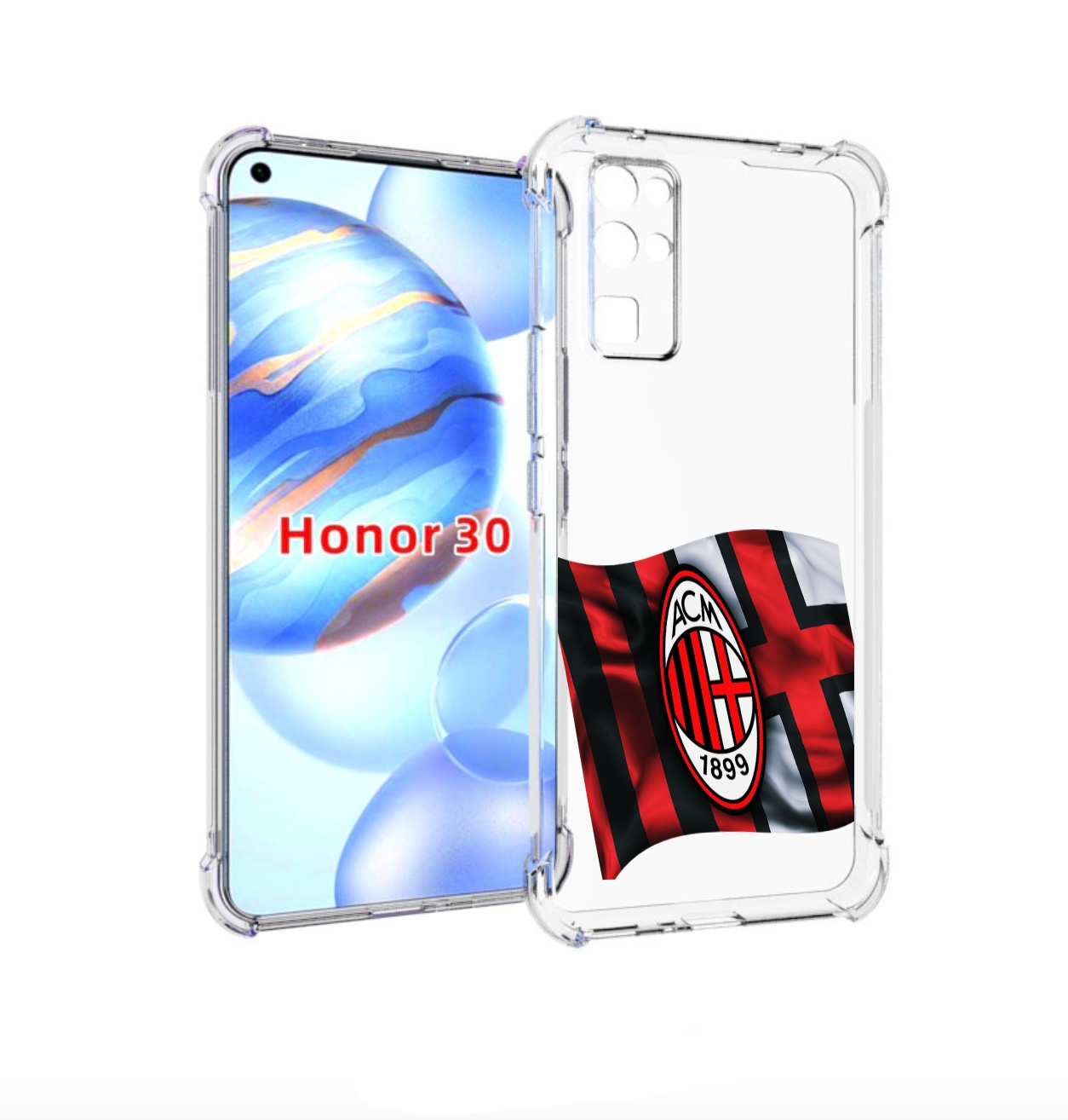 

Чехол бампер MyPads фк милан мужской для Honor 30 (BMH-AN10) про, Прозрачный, Tocco