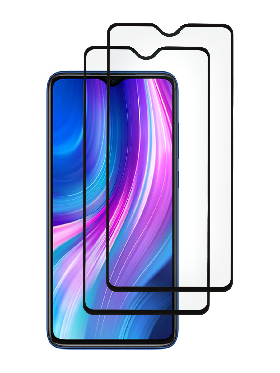 фото Защитное стекло 2 шт zibelino 3d для xiaomi redmi note 8 2021, 2019 6.3" черный