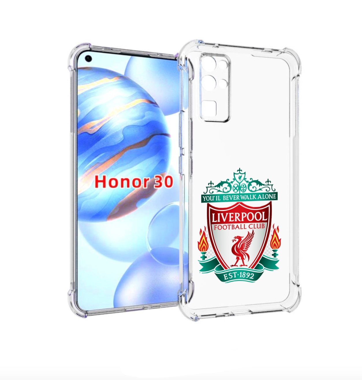 

Чехол бампер MyPads фк ливерпуль мужской для Honor 30 (BMH-AN10), Прозрачный, Tocco