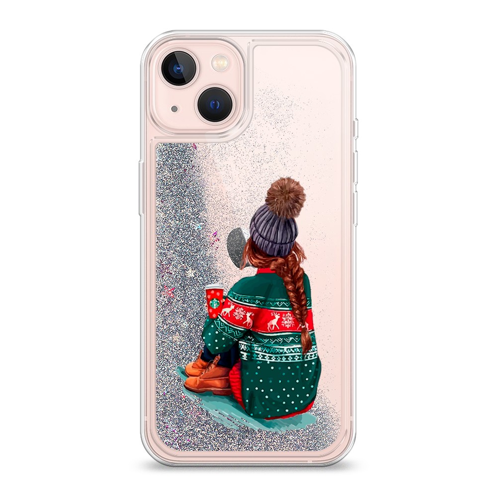 

Жидкий чехол с блестками "Winter dreams" на Apple iPhone 13, 14291-1