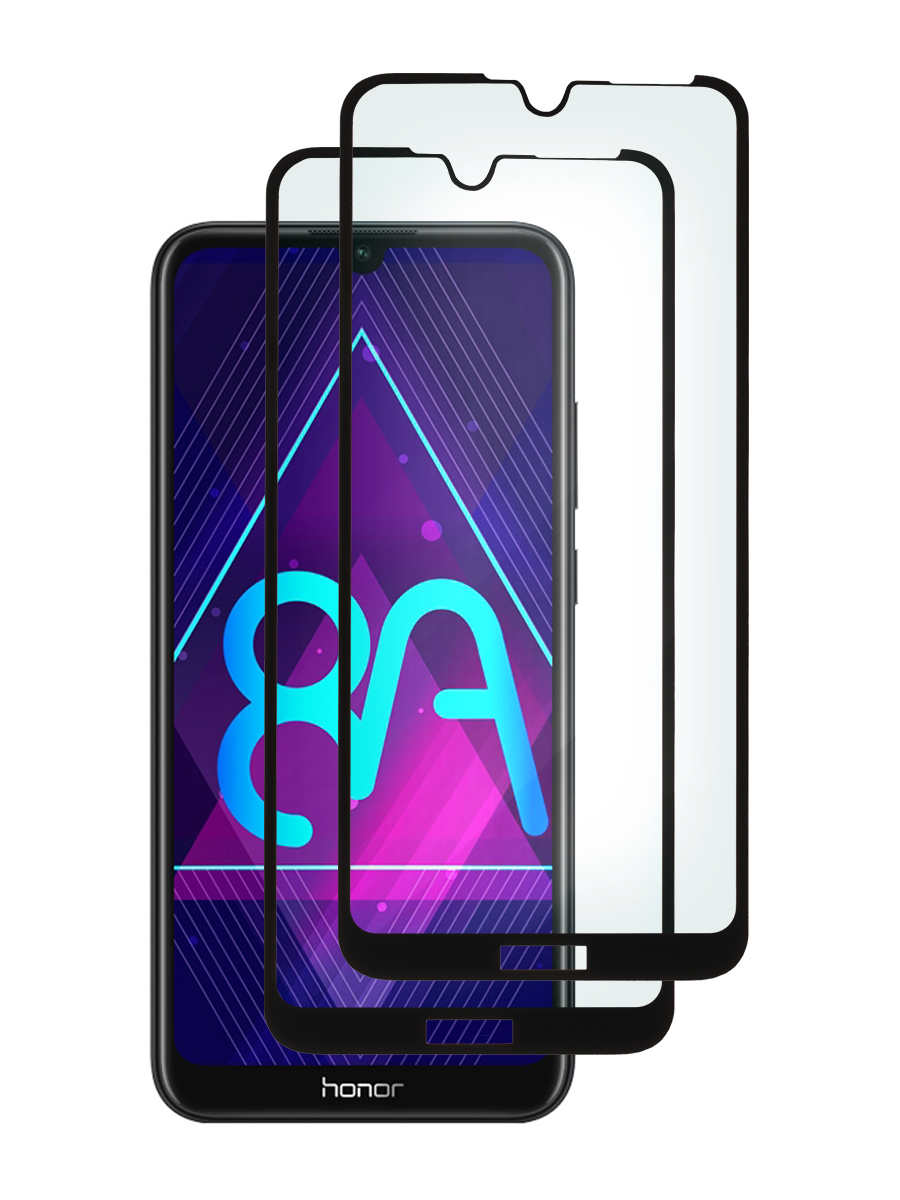 фото Защитное стекло 2 шт zibelino 3d для honor 8a, 8a prime, 8a pro, y6 2019, y6s 6.09" черный