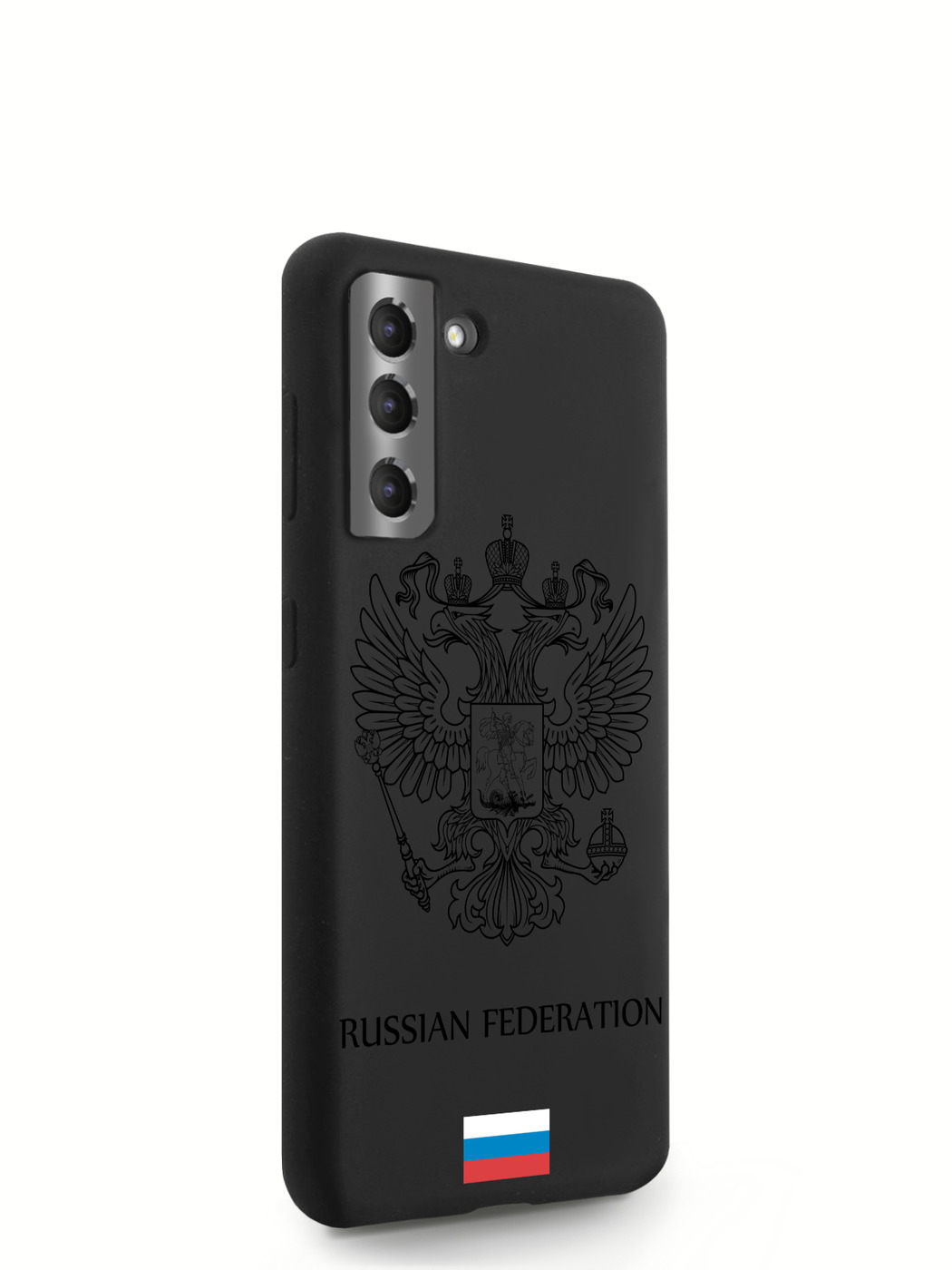 фото Чехол musthavecase для samsung galaxy s21 черный лаковый герб россия черный