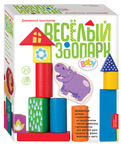 

Развивающая игра из дерева Весёлый зоопарк Step Puzzle, Многоцветный