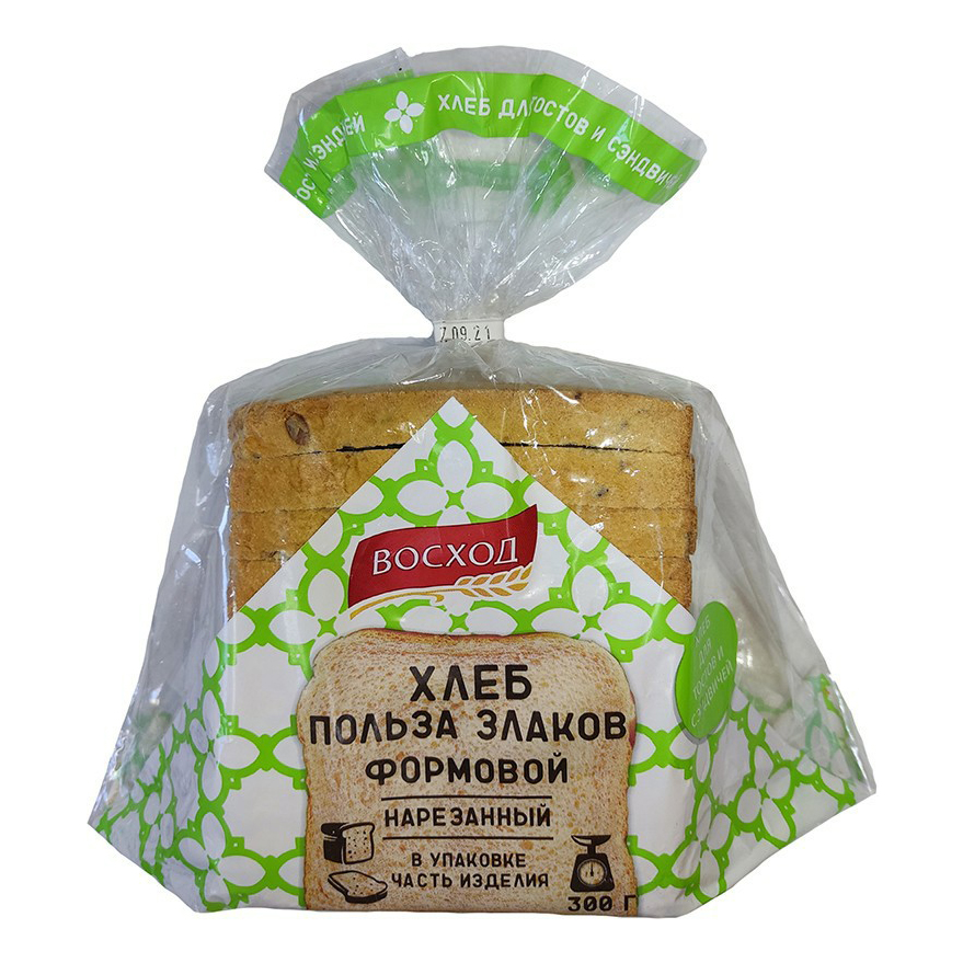 

Хлеб Восход Польза ржано-пшеничный в нарезке 300 г