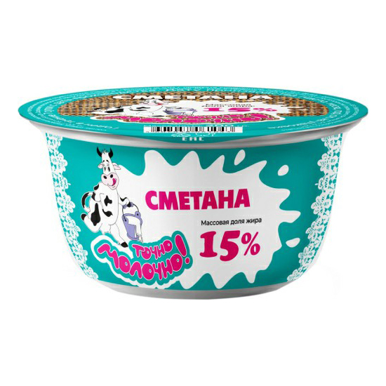 

Сметана Точно молочно! 15% БЗМЖ 200 г
