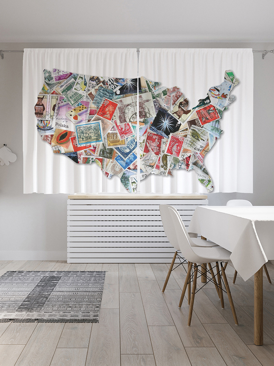 

Шторы с фотопечатью "Карта фотографий" из сатена, 290х180 см