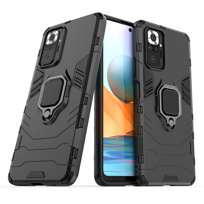 

Чехол противоударный с кольцом Panther Case для Xiaomi Redmi Note 10 Pro/Note 10 Pro Max, Черный