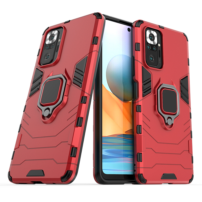 

Чехол противоударный с кольцом Panther Case для Xiaomi Redmi Note 10 Pro/Note 10 Pro Max, Красный