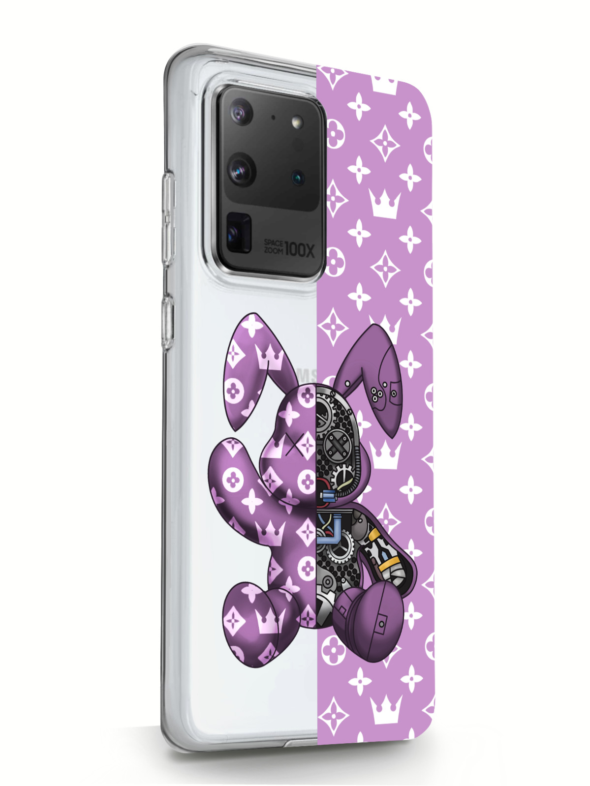 фото Чехол musthavecase для samsung galaxy s20 ultra bunny розовый прозрачный