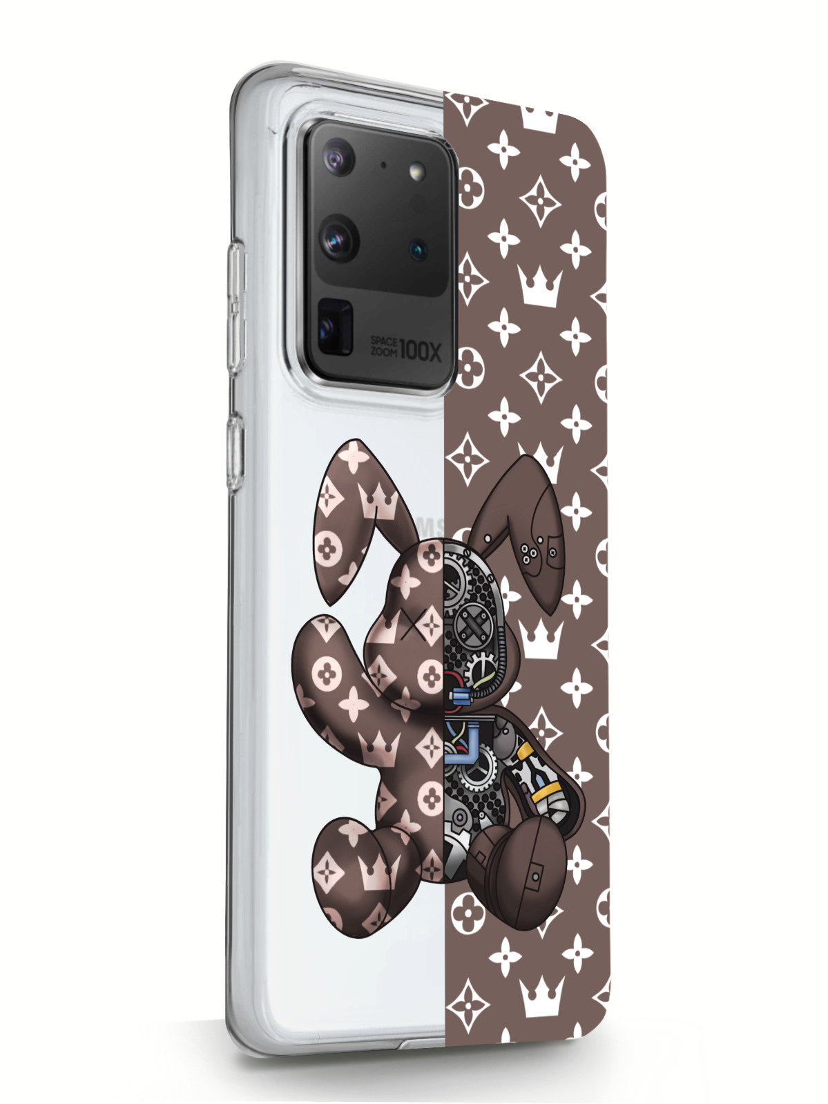 фото Чехол musthavecase для samsung galaxy s20 ultra bunny коричневый прозрачный