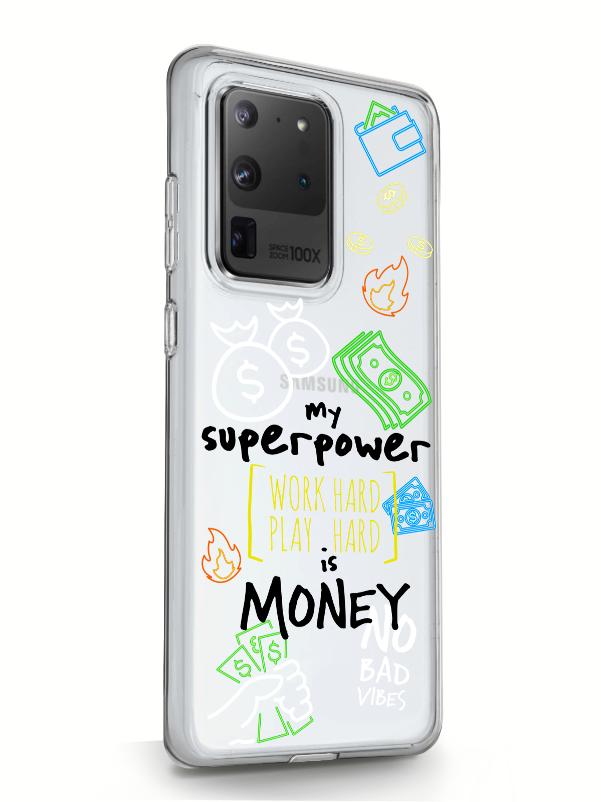 фото Чехол musthavecase для samsung galaxy s20 ultra my superpower is money прозрачный