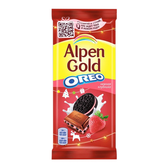 

Шоколад Alpen Gold Oreo нежная клубника 90 г