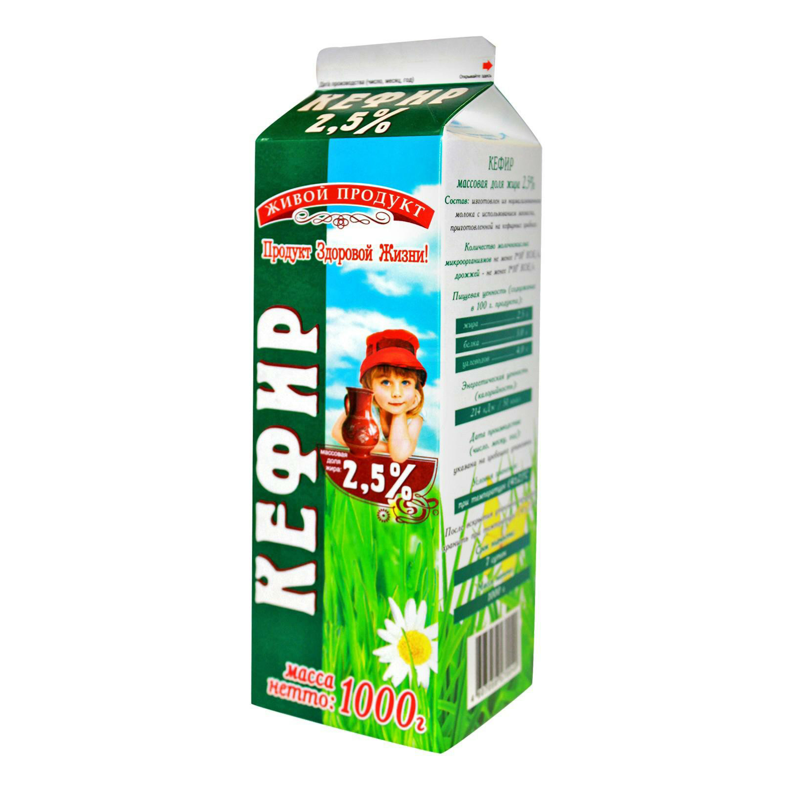 

Кефир Живой продукт 2,5% 1 л