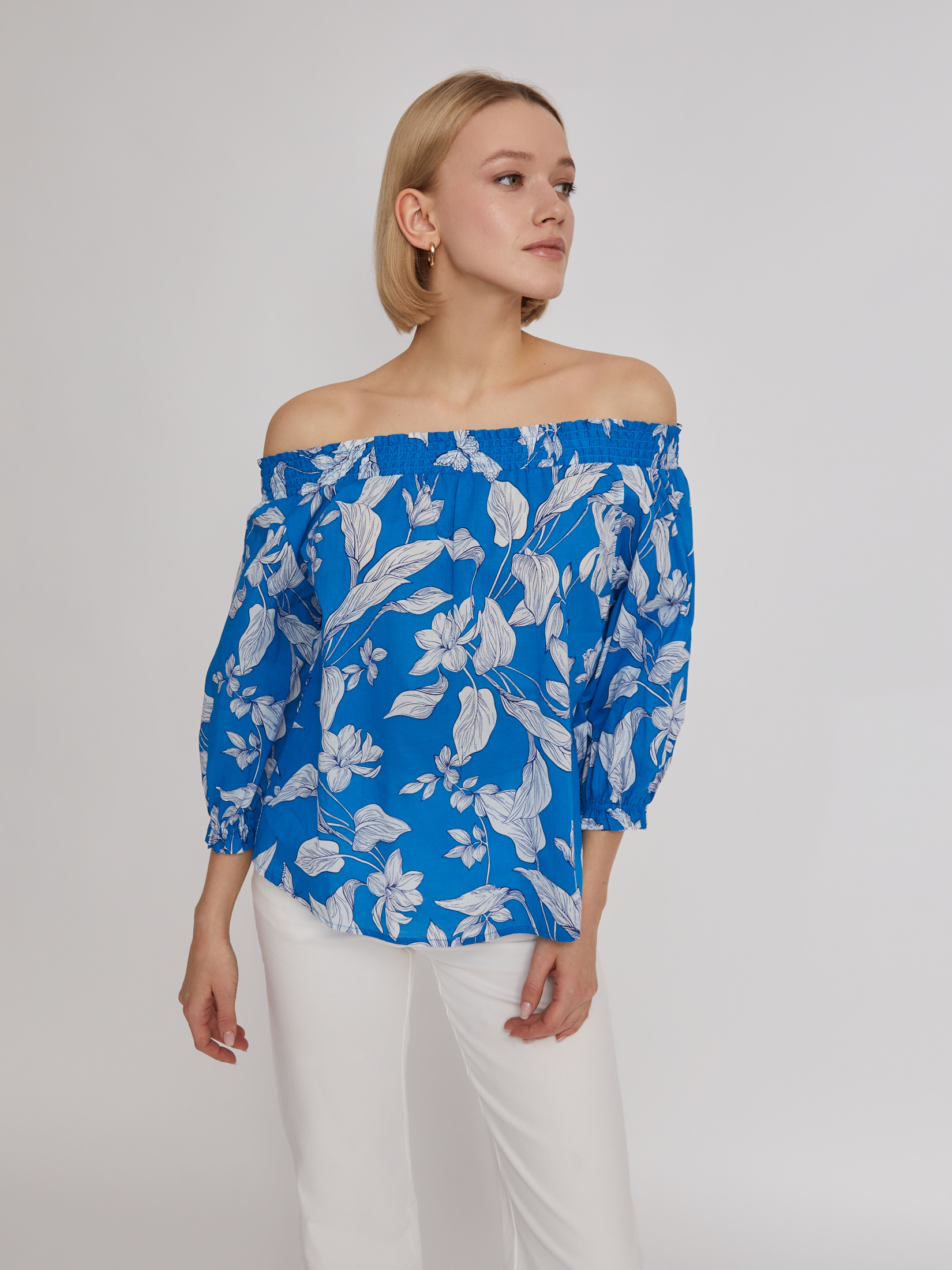 Блуза женская Zolla 02325115905350P0 синяя XL