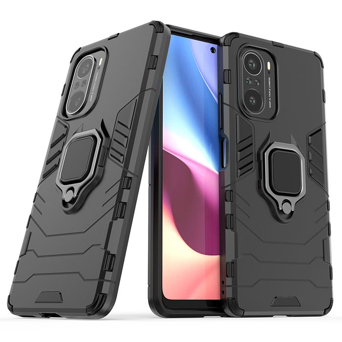 

Чехол противоударный с кольцом Panther Case для Xiaomi Poco F3/Redmi K40 (Pro), Черный