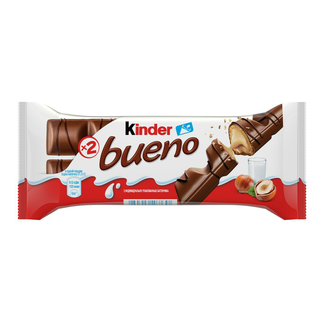Вафли Kinder Bueno с молочно-ореховым кремом 43 г
