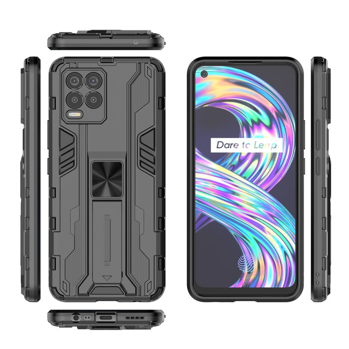 

Чехол противоударный с подставкой Black Panther Transformer для Realme 8 Pro, Черный