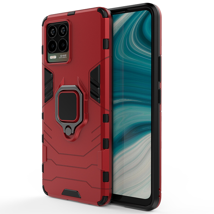 

Чехол противоударный с кольцом Panther Case для Realme 8 Pro, Красный