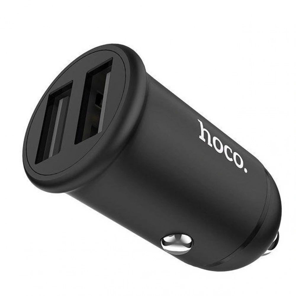 фото Автомобильное зарядное устройство hoco z30 easy route dual port mini car charger (черный)