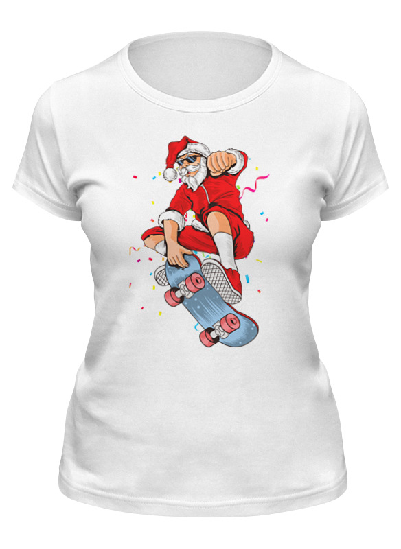 

Футболка женская Printio Extreme santa белая L, Белый, Extreme santa
