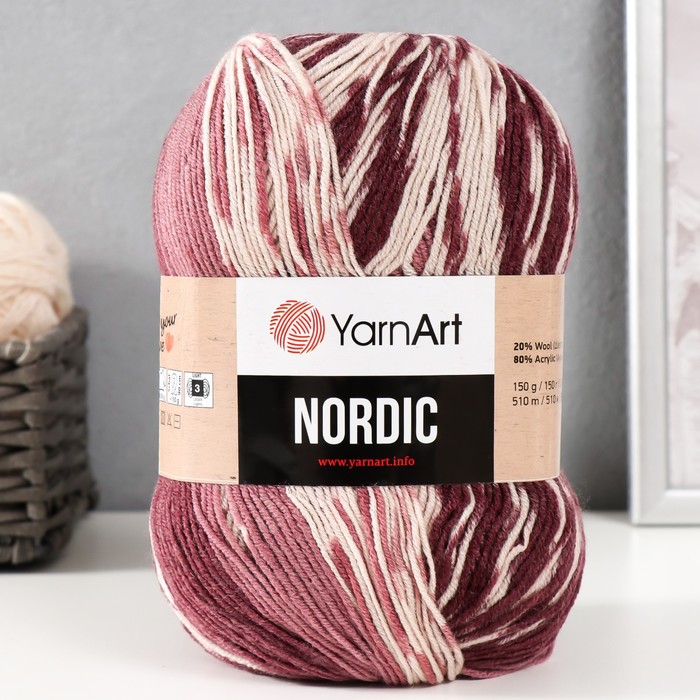 фото Пряжа nordic 20% шерсть, 80% акрил 510м/150гр (665) nobrand