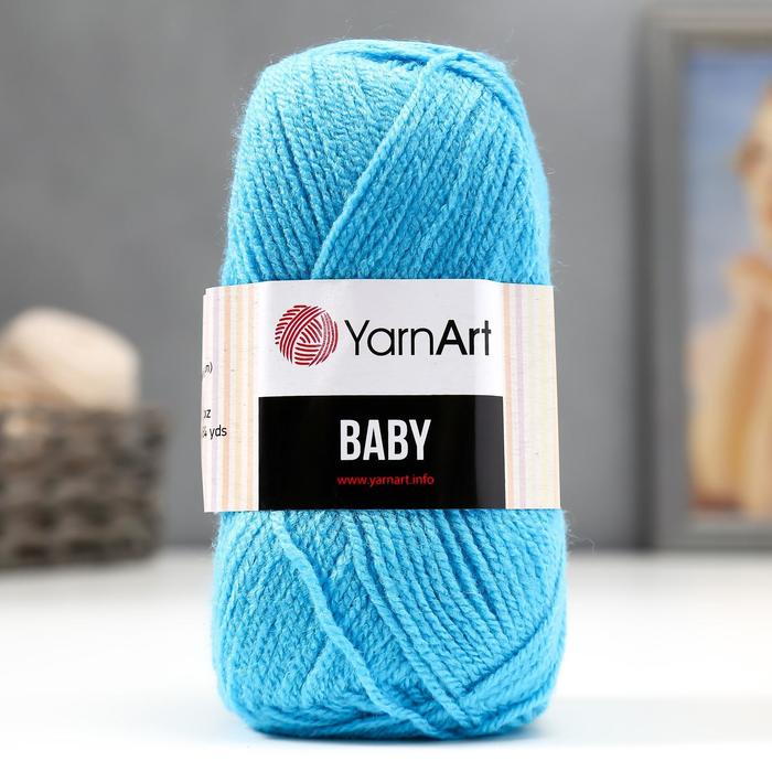 

Пряжа Baby 100% акрил 150м/50гр (552 бирюза) (5 шт), Голубой