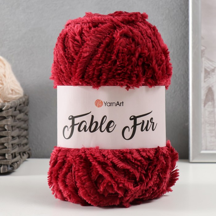 

Пряжа Fable Fur 100% микрополиэстер 100м/100гр (981 фуксия), Бордовый