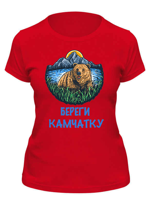 

Футболка женская Printio Береги камчатку! красная L, Красный, Береги камчатку!