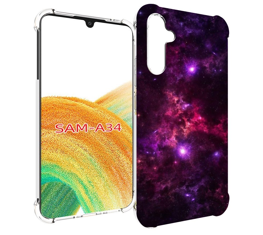 

Чехол MyPads фиолетовый-космос-с-облаками для Samsung Galaxy A34, Tocco