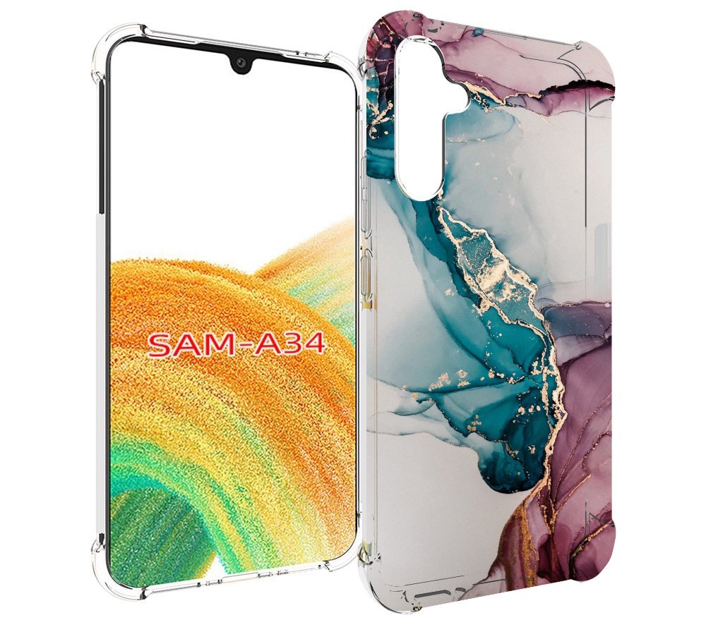 

Чехол MyPads фиолетовый синий краски для Samsung Galaxy A34, Tocco