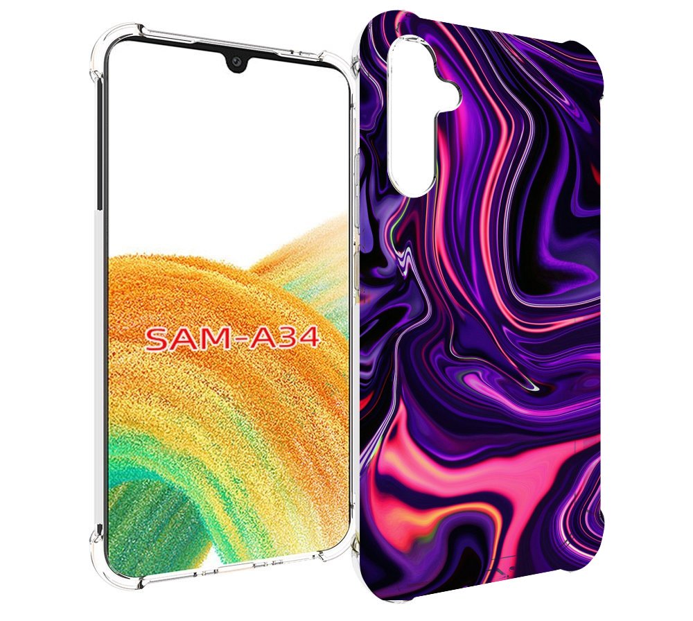 

Чехол MyPads фиолетовые краски для Samsung Galaxy A34, Tocco