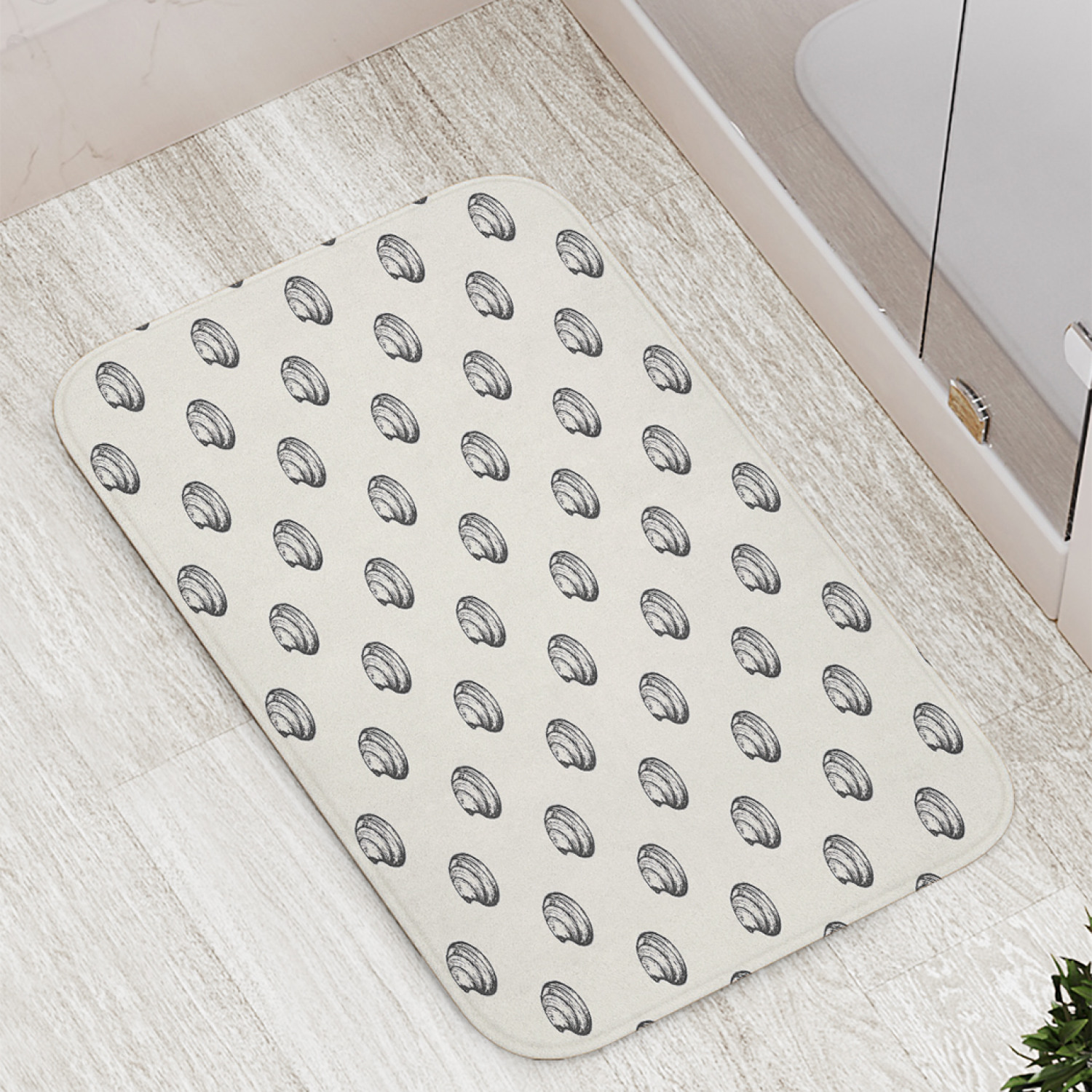 фото Коврики для ванной и туалета bath_91210 графические ракушки joyarty