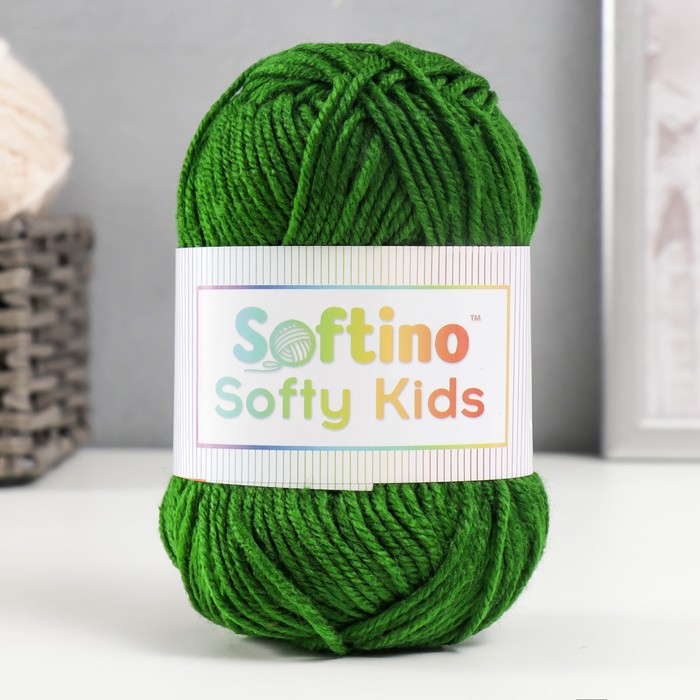 

Пряжа 100% акрил Softy Kids 90м ±5м 50 гр цвет 42 хвоя (2 шт), Зеленый